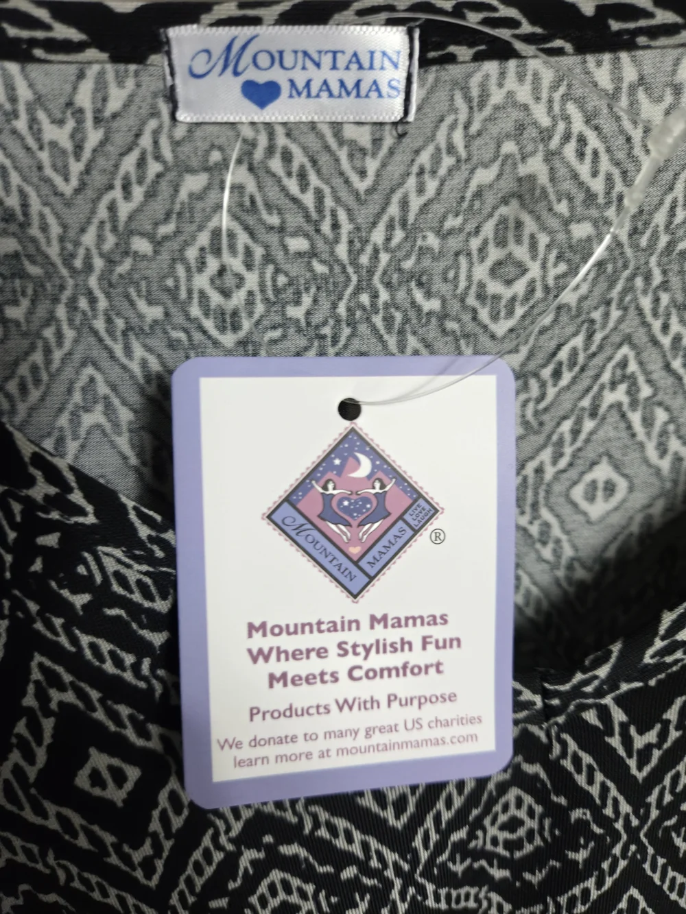 Mountain Mamas Double Ruffle Bell Sleeve Dress Tunic - Black Diamond - XXL - NWT - Picture 6 of 6